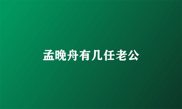 孟晚舟有几任老公