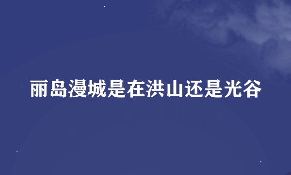 丽岛漫城是在洪山还是光谷