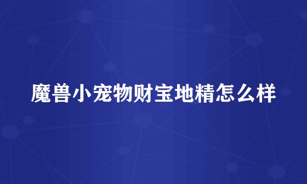 魔兽小宠物财宝地精怎么样