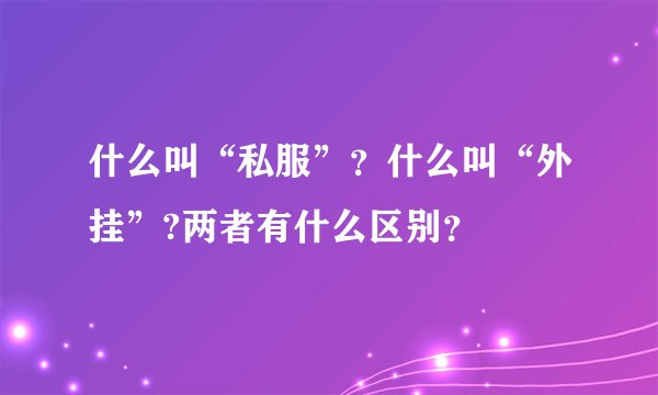 什么叫“私服”？什么叫“外挂”?两者有什么区别？