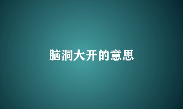 脑洞大开的意思
