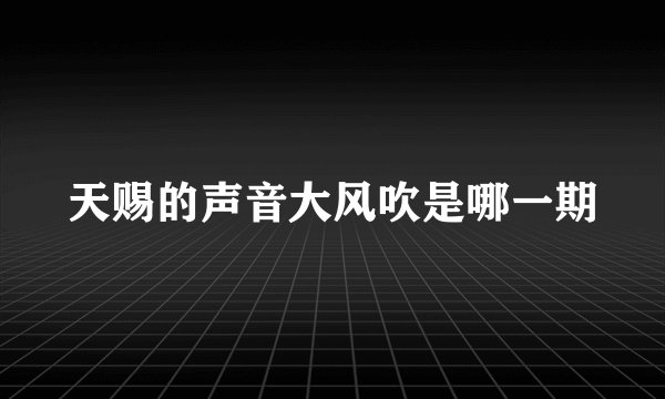 天赐的声音大风吹是哪一期