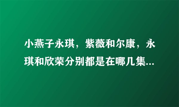 小燕子永琪，紫薇和尔康，永琪和欣荣分别都是在哪几集圆房合洞房