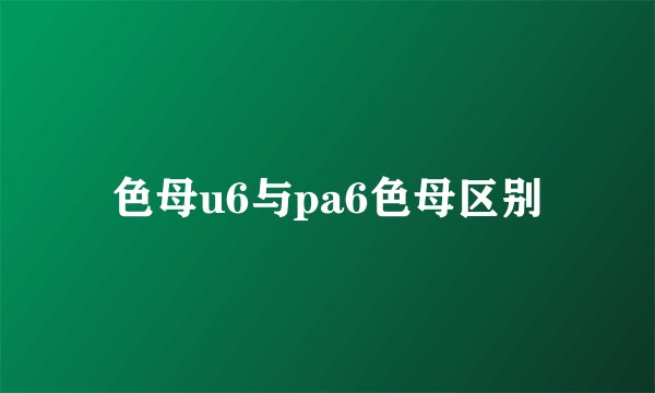 色母u6与pa6色母区别
