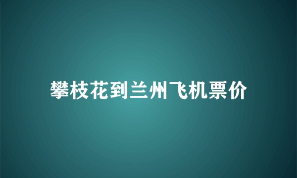 攀枝花到兰州飞机票价