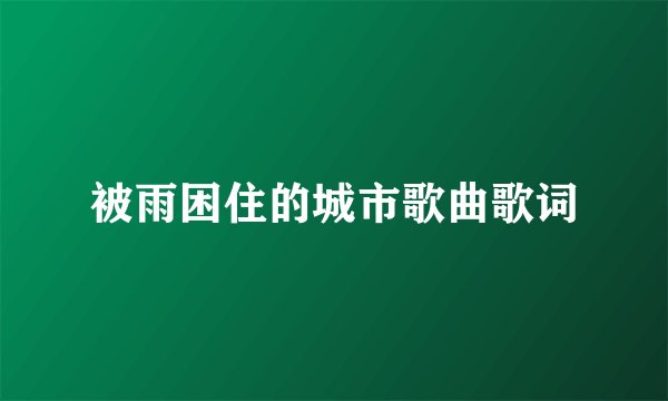 被雨困住的城市歌曲歌词