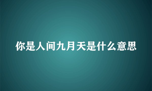 你是人间九月天是什么意思