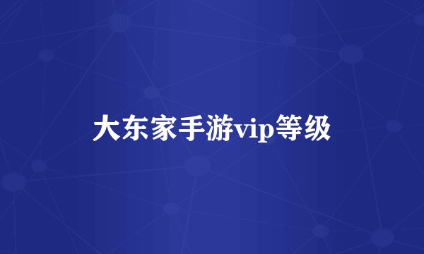 大东家手游vip等级