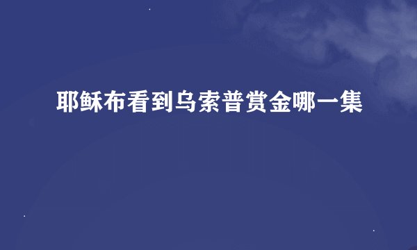 耶稣布看到乌索普赏金哪一集