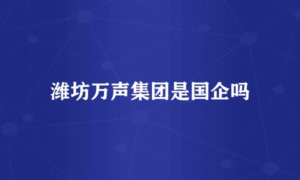 潍坊万声集团是国企吗