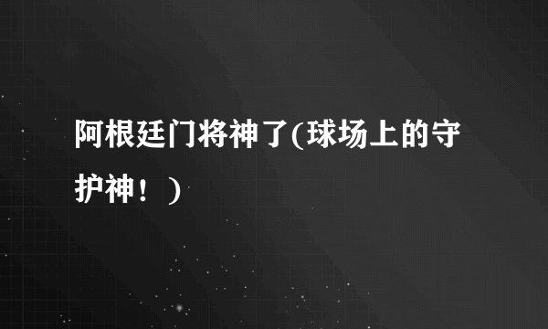 阿根廷门将神了(球场上的守护神！)