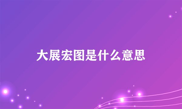大展宏图是什么意思