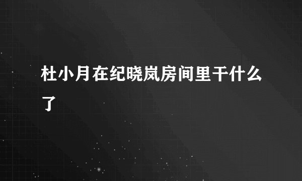 杜小月在纪晓岚房间里干什么了
