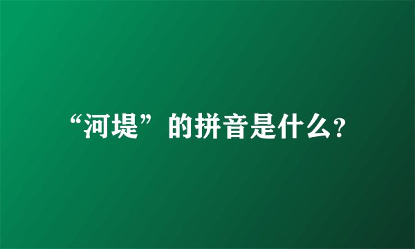 “河堤”的拼音是什么？