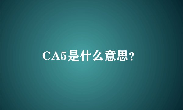 CA5是什么意思？