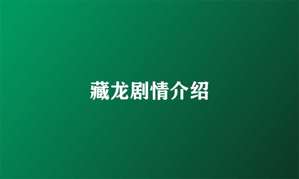 藏龙剧情介绍