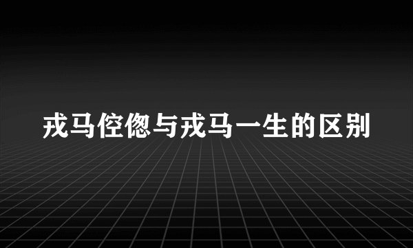 戎马倥偬与戎马一生的区别