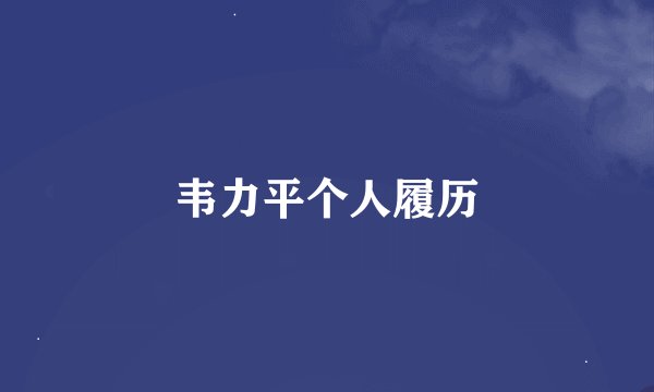 韦力平个人履历
