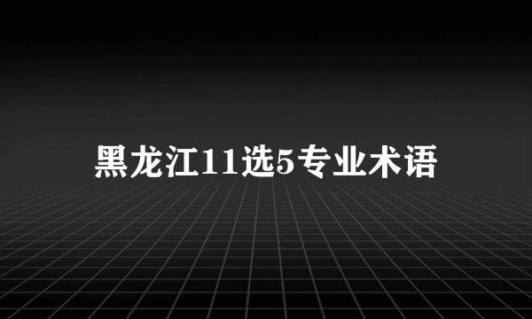 黑龙江11选5专业术语