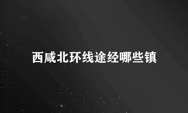 西咸北环线途经哪些镇