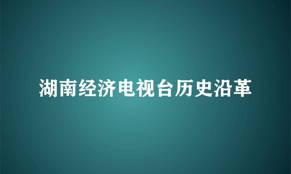 湖南经济电视台历史沿革
