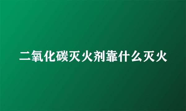 二氧化碳灭火剂靠什么灭火