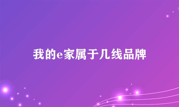 我的e家属于几线品牌