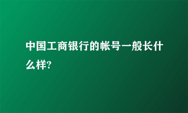 中国工商银行的帐号一般长什么样?