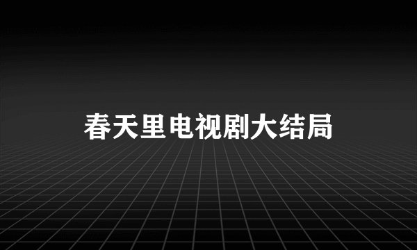 春天里电视剧大结局