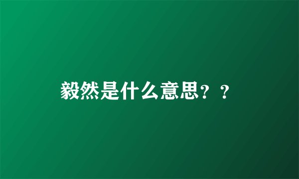 毅然是什么意思？？