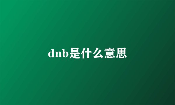 dnb是什么意思
