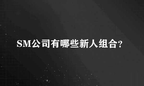 SM公司有哪些新人组合？