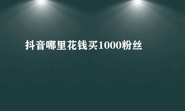 抖音哪里花钱买1000粉丝