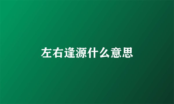 左右逢源什么意思