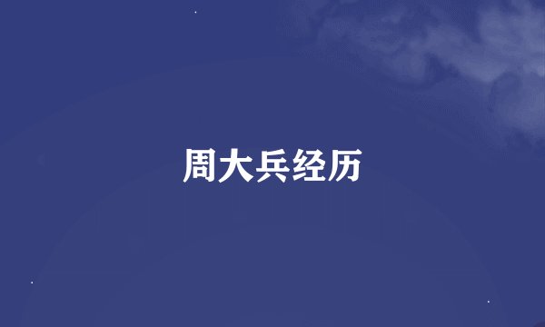 周大兵经历