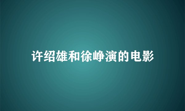 许绍雄和徐峥演的电影