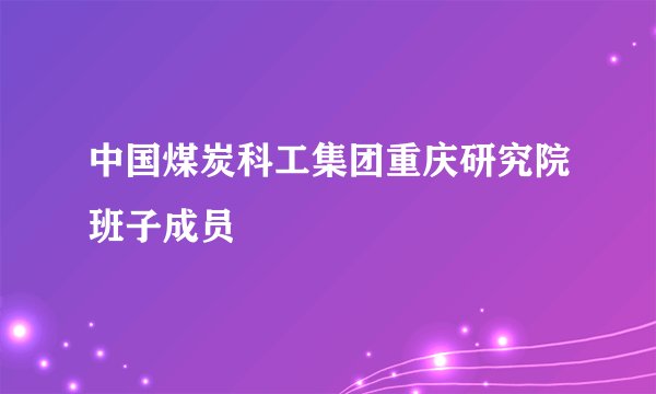 中国煤炭科工集团重庆研究院班子成员