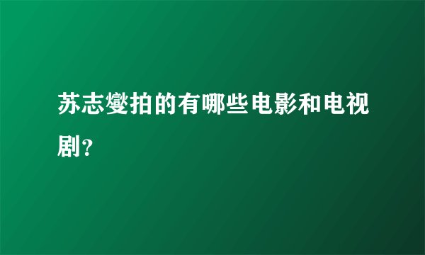 苏志燮拍的有哪些电影和电视剧？