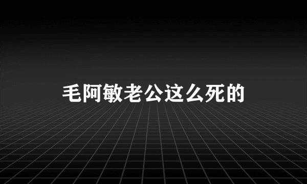 毛阿敏老公这么死的