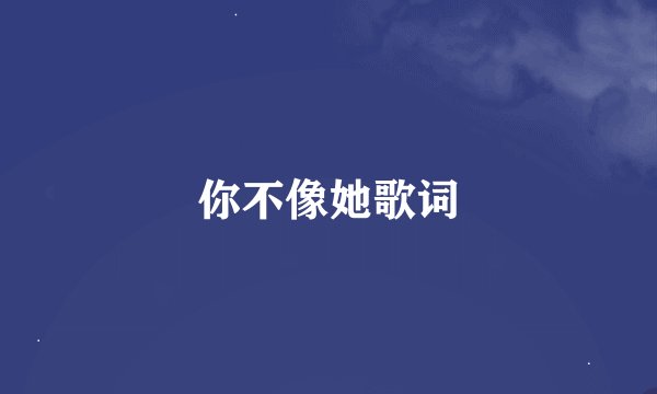 你不像她歌词