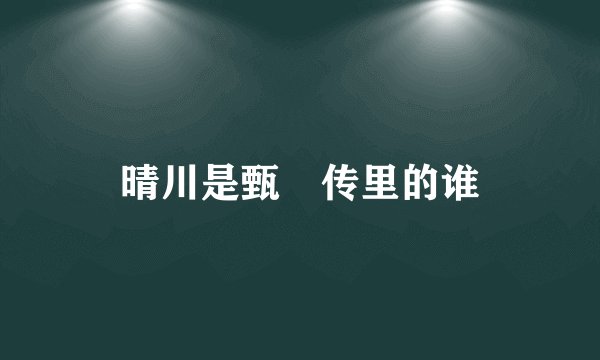 晴川是甄嬛传里的谁