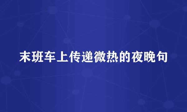 末班车上传递微热的夜晚句