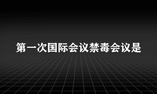 第一次国际会议禁毒会议是