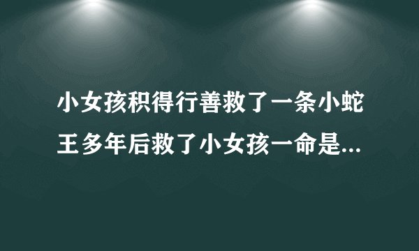小女孩积得行善救了一条小蛇王多年后救了小女孩一命是什么电影