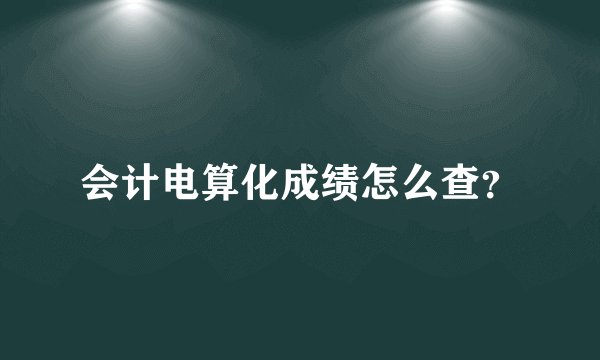 会计电算化成绩怎么查？