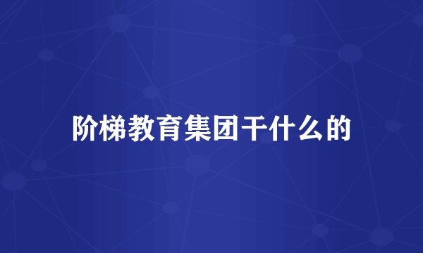 阶梯教育集团干什么的