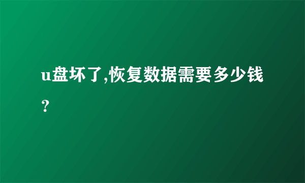 u盘坏了,恢复数据需要多少钱？