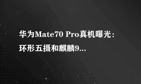华为Mate70 Pro真机曝光：环形五摄和麒麟9100，这也太狠了！