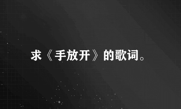 求《手放开》的歌词。