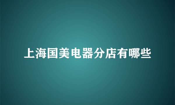 上海国美电器分店有哪些